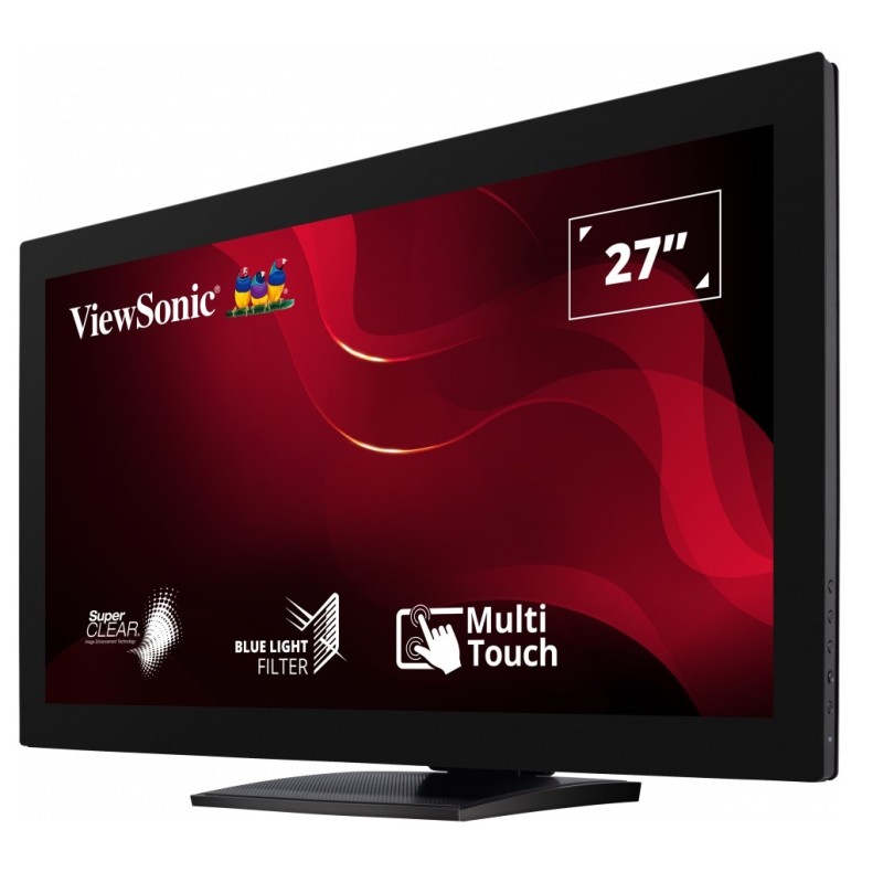 Viewsonic Monitor Touch Screen 27'' Full-HD HDMI DisplayPort VGA Speakers Ergonomic Stand TD2760