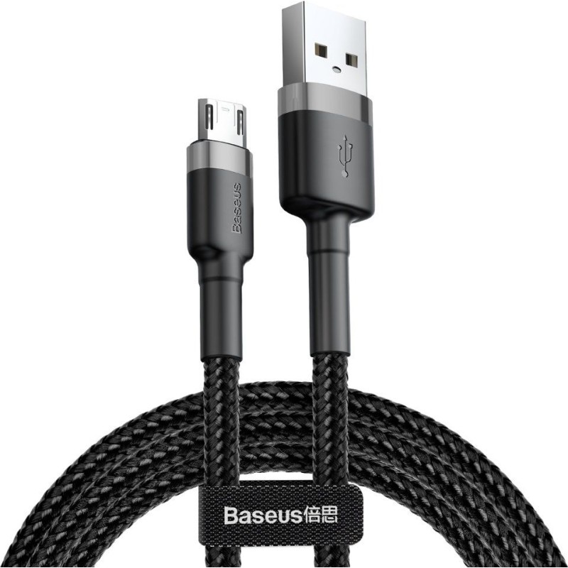 Baseus Cafule Braided MicroUSB Cable - 2A 3.0m Black — Buy in Cyprus with Fast Delivery