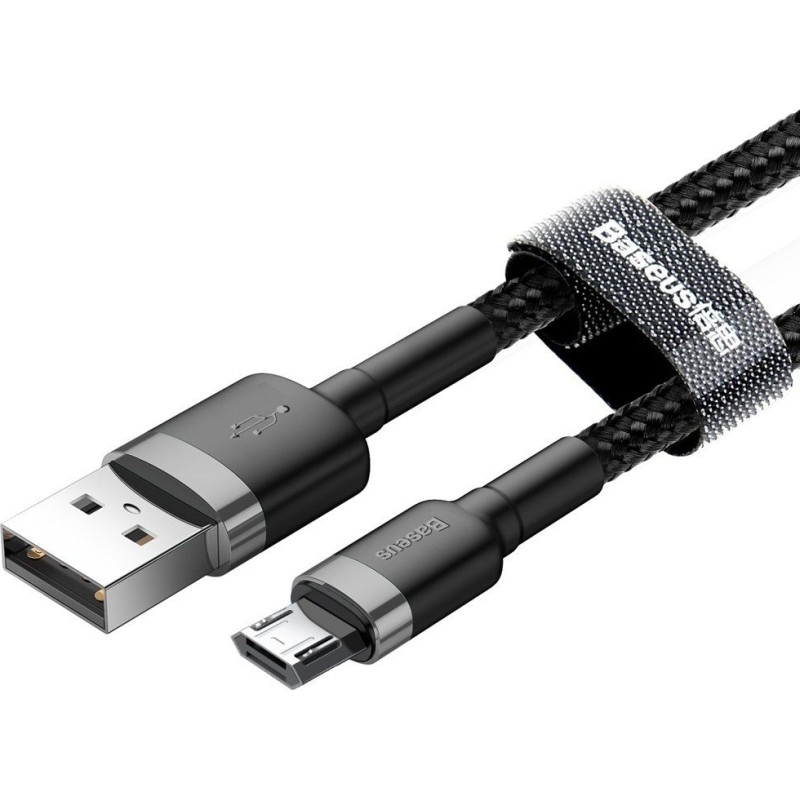 Baseus Cafule Braided MicroUSB Cable - 2A 3.0m Black — Buy in Cyprus with Fast Delivery