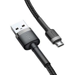 Baseus Cafule Braided MicroUSB Cable - 2A 3.0m Black — Buy in Cyprus with Fast Delivery