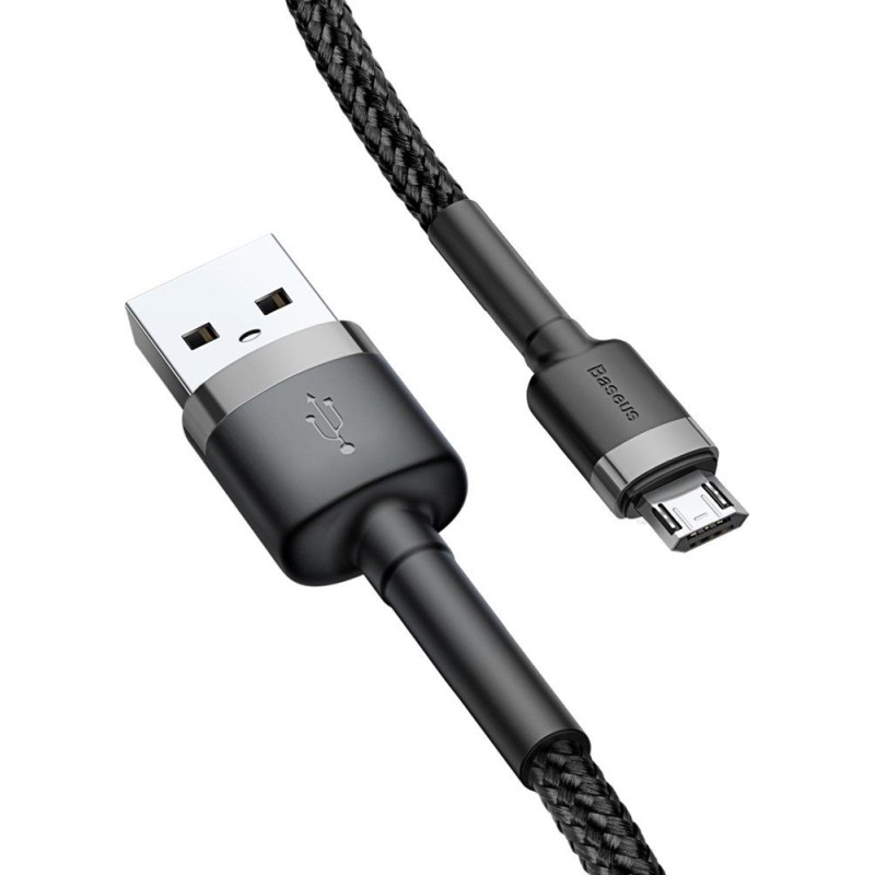 Baseus Cafule Braided MicroUSB Cable - 2A 3.0m Black — Buy in Cyprus with Fast Delivery