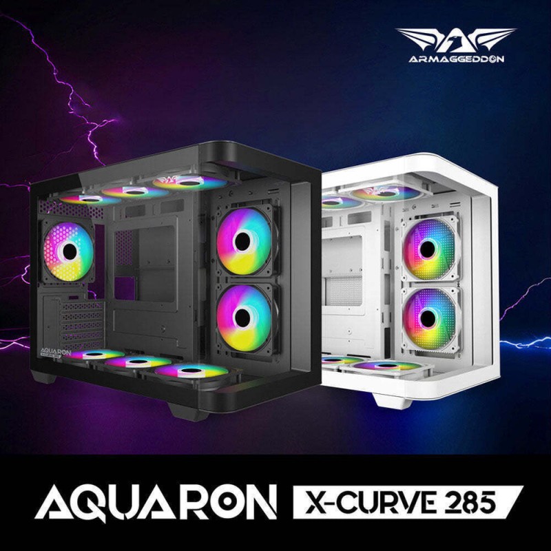 Armaggeddon Gaming Case M-ATX - AQUARON X-CURVE 285 - Black — Buy in Cyprus with Fast Delivery