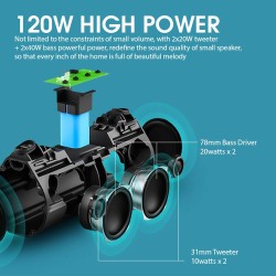 SonicGear StudioBeats III Powerful 120W Portable IPx6 Waterproof Speaker with Bluetooth, USB Large Battery, Microphon...