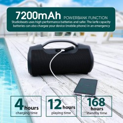 SonicGear StudioBeats III Powerful 120W Portable IPx6 Waterproof Speaker with Bluetooth, USB Large Battery, Microphon...