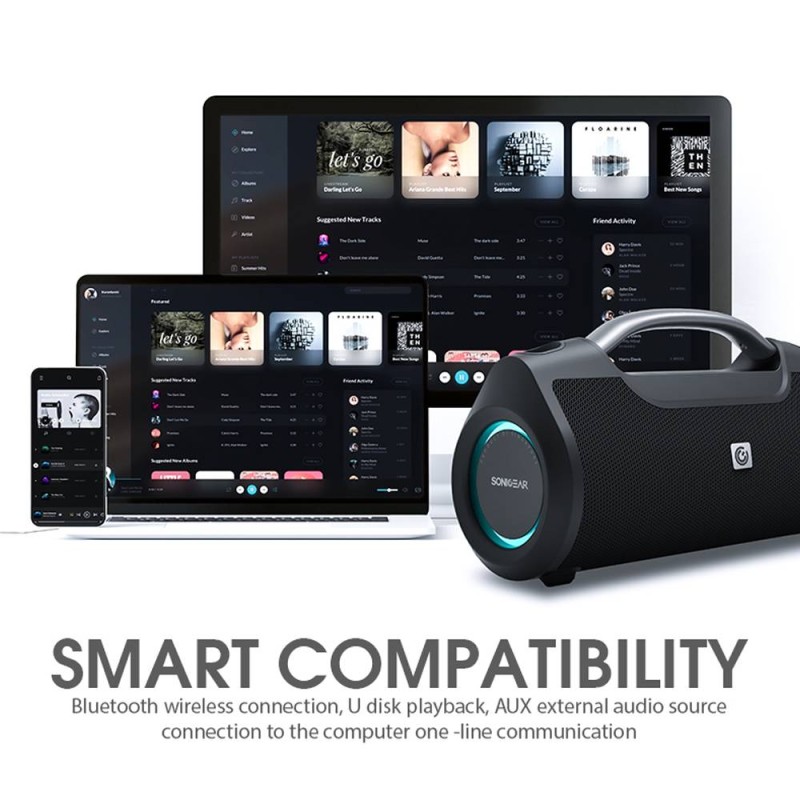 SonicGear StudioBeats III Powerful 120W Portable IPx6 Waterproof Speaker with Bluetooth, USB Large Battery, Microphon...