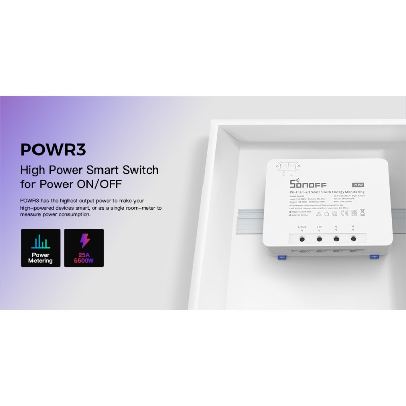 Sonoff 25A WiFi Smart Switch - Pow R3 - 25A WiFi Smart Switch — Buy in Cyprus with Fast Delivery