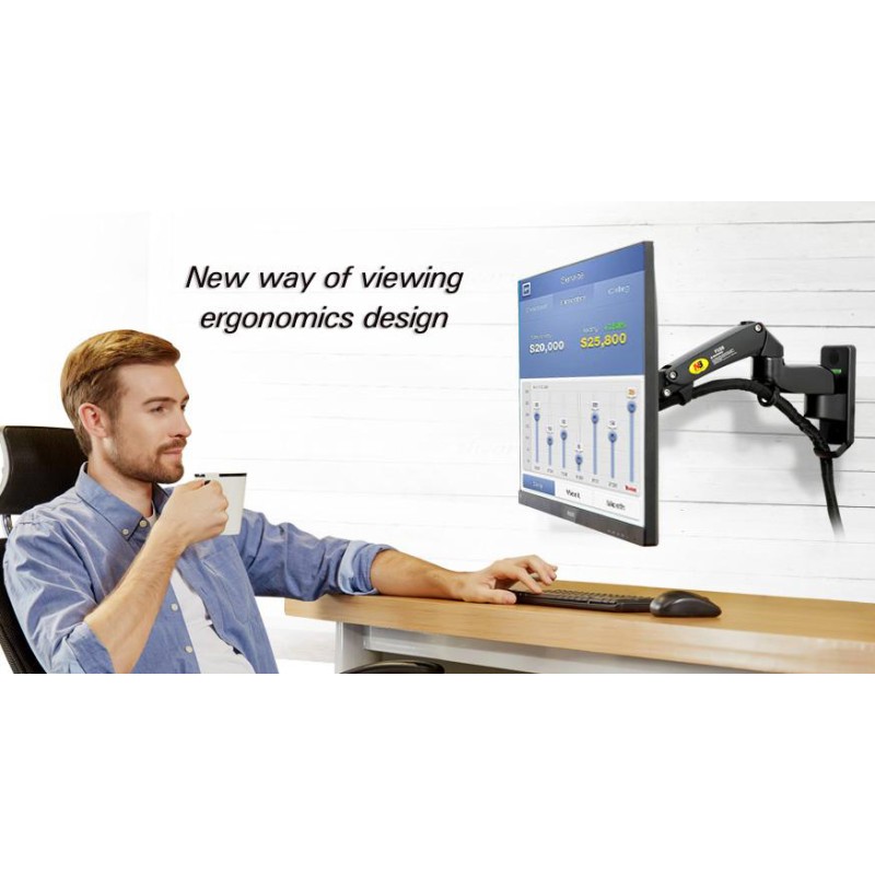 NBMounts TV Monitor Wall Mount - F150v2 - Dual Arms 10x10 — Buy in Cyprus with Fast Delivery