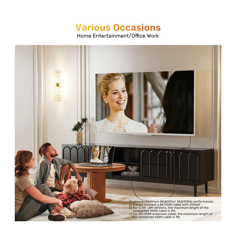 Unitek HDMI Extension - C11091A - 2.1 Male to Female 2.0m 8K60Hz — Buy in Cyprus with Fast Delivery