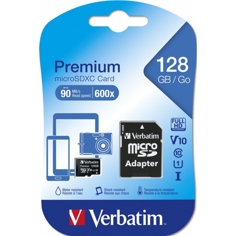 Verbatim Micro SD Card+Adapter - Class10 U1 128GB — Buy in Cyprus with Fast Delivery