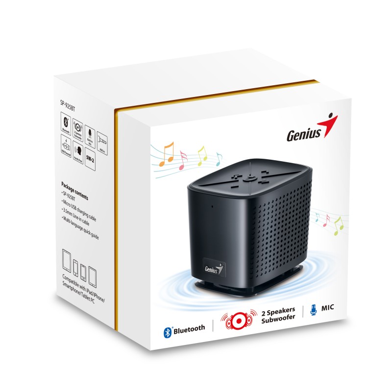 Genius Mobile Speaker Portable BT 10W - SP-925BT - Black — Buy in Cyprus with Fast Delivery