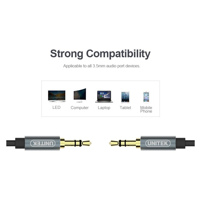 Unitek Audio Cable - Y-C926ABK - 3.5mm to 3.5mm Audio Cable 1.0m — Buy in Cyprus with Fast Delivery