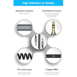 Unitek Audio Cable - Y-C926ABK - 3.5mm to 3.5mm Audio Cable 1.0m — Buy in Cyprus with Fast Delivery