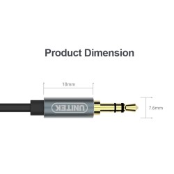 Unitek Audio Cable - Y-C926ABK - 3.5mm to 3.5mm Audio Cable 1.0m — Buy in Cyprus with Fast Delivery