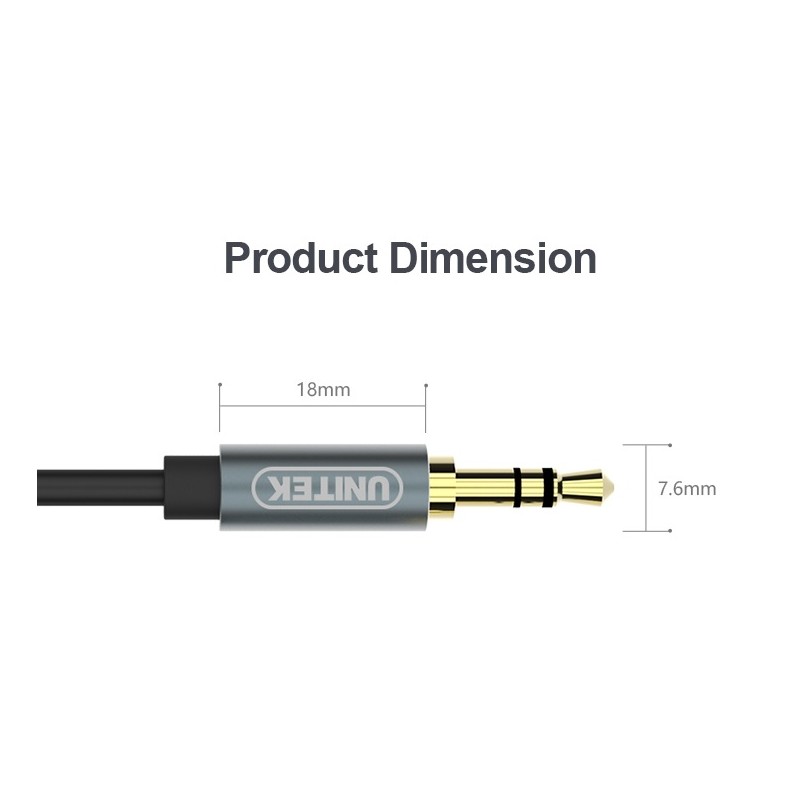 Unitek Audio Cable - Y-C926ABK - 3.5mm to 3.5mm Audio Cable 1.0m — Buy in Cyprus with Fast Delivery