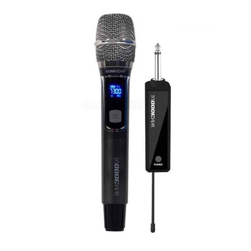SonicGear Wireless Microphone - WM3000UL - 1xHandset Wireless UHF Microphone with Rechargeable Receiver
