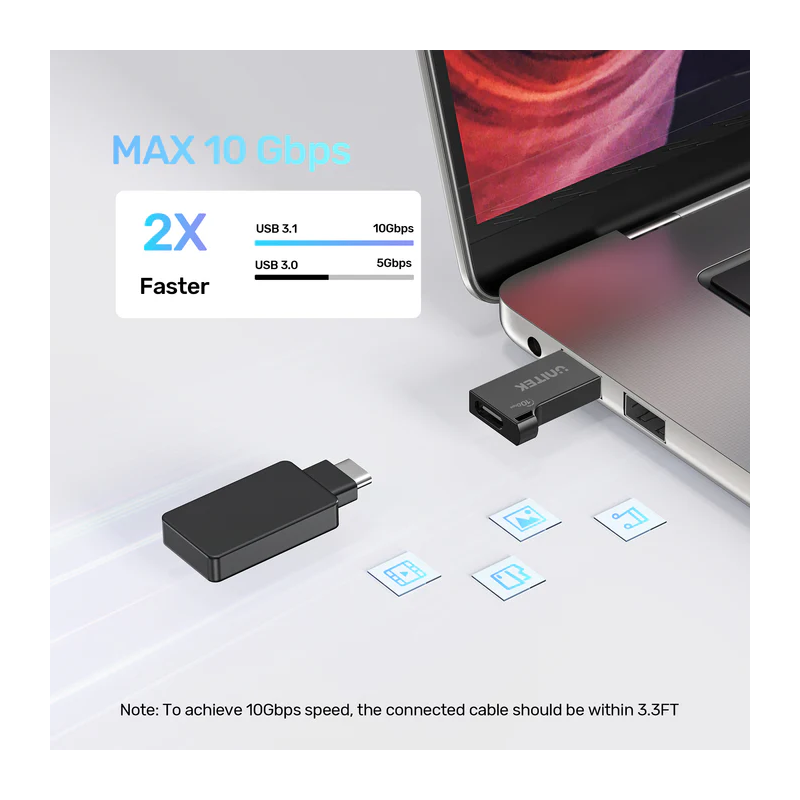 Unitek USB-C Female to USB-A Male Adapter - A1049A - 10Gbps — Buy in Cyprus with Fast Delivery