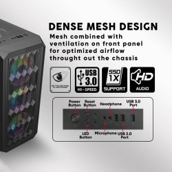 Armaggeddon Gaming Case - TRITRON PRO 100 - ATX 4xARGB Black — Buy in Cyprus with Fast Delivery