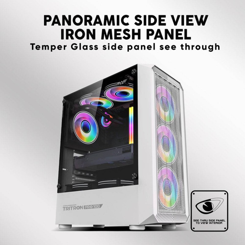 Armaggeddon Gaming Case - TRITRON PRO 100 - ATX 4xARGB Black — Buy in Cyprus with Fast Delivery