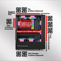 Armaggeddon Gaming Case - TRITRON PRO 100 - ATX 4xARGB Black — Buy in Cyprus with Fast Delivery