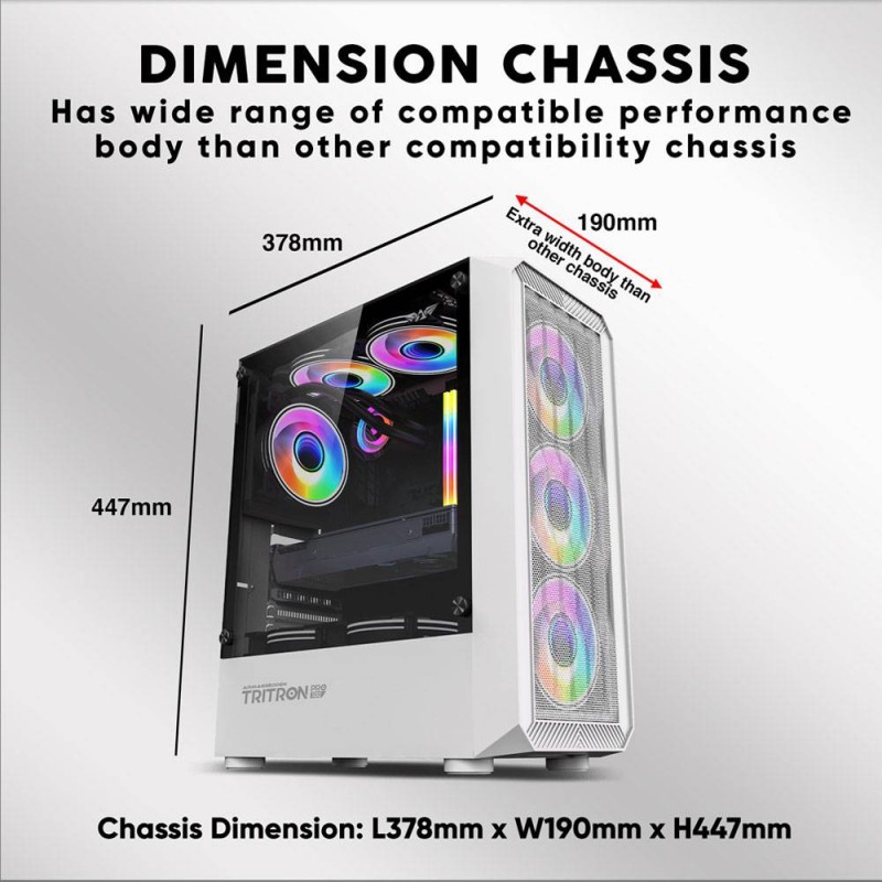 Armaggeddon Gaming Case - TRITRON PRO 100 - ATX 4xARGB Black — Buy in Cyprus with Fast Delivery