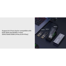 Unitek SolidForce Reefer USB-C 3.2 M.2 NVMe Alum Enclosure - S1225A - USB-C 3.2 M.2 NVMe Alum Enclosure