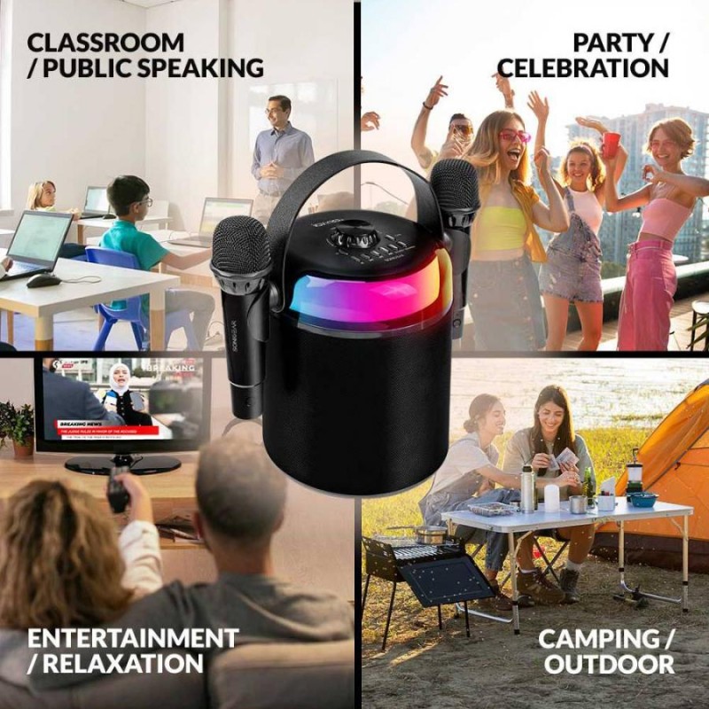 "SonicGear Portable Karaoke Kids Speaker BT Wireless Dual Mics iOX - K800 - Black" — Buy in Cyprus with Fast Delivery
