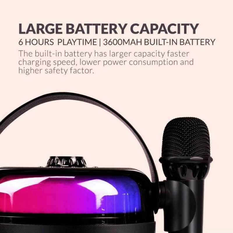 "SonicGear Portable Karaoke Kids Speaker BT Wireless Dual Mics iOX - K800 - Black" — Buy in Cyprus with Fast Delivery