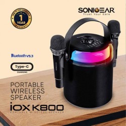 "SonicGear Portable Karaoke Kids Speaker BT Wireless Dual Mics iOX - K800 - Black" — Buy in Cyprus with Fast Delivery