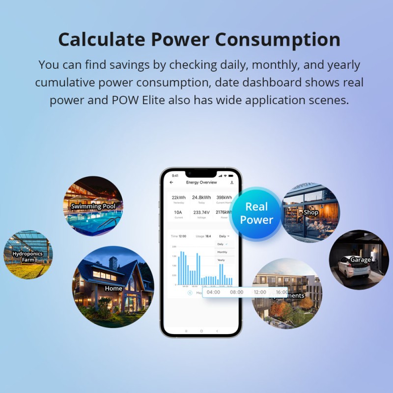 Sonoff WiFi Smart Switch POW Elite Smart Power Meter - POWR320D - 20A — Buy in Cyprus with Fast Delivery