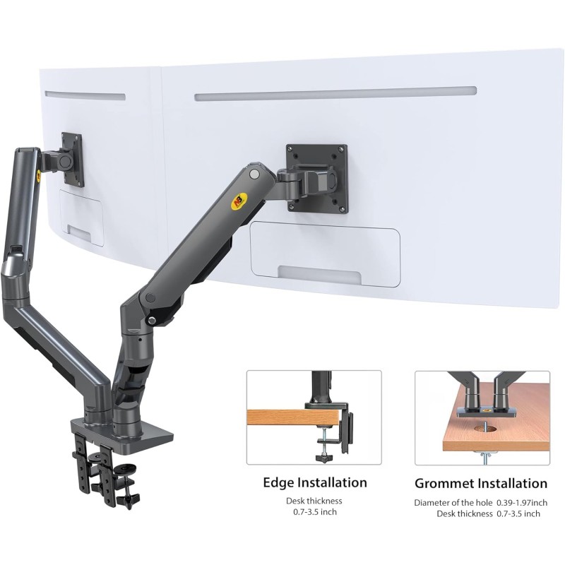 NBMounts Desk Monitor Mount - G65 - Dual Arm Heavy Duty Gas Desk Monitor Mount — Buy in Cyprus with Fast Delivery