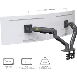 NBMounts Desk Monitor Mount - G65 - Dual Arm Heavy Duty Gas Desk Monitor Mount — Buy in Cyprus with Fast Delivery