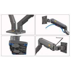 NBMounts Desk Monitor Mount - G65 - Dual Arm Heavy Duty Gas Desk Monitor Mount — Buy in Cyprus with Fast Delivery