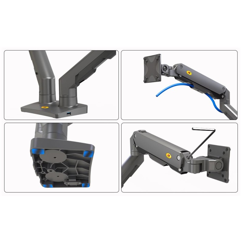 NBMounts Desk Monitor Mount - G65 - Dual Arm Heavy Duty Gas Desk Monitor Mount — Buy in Cyprus with Fast Delivery