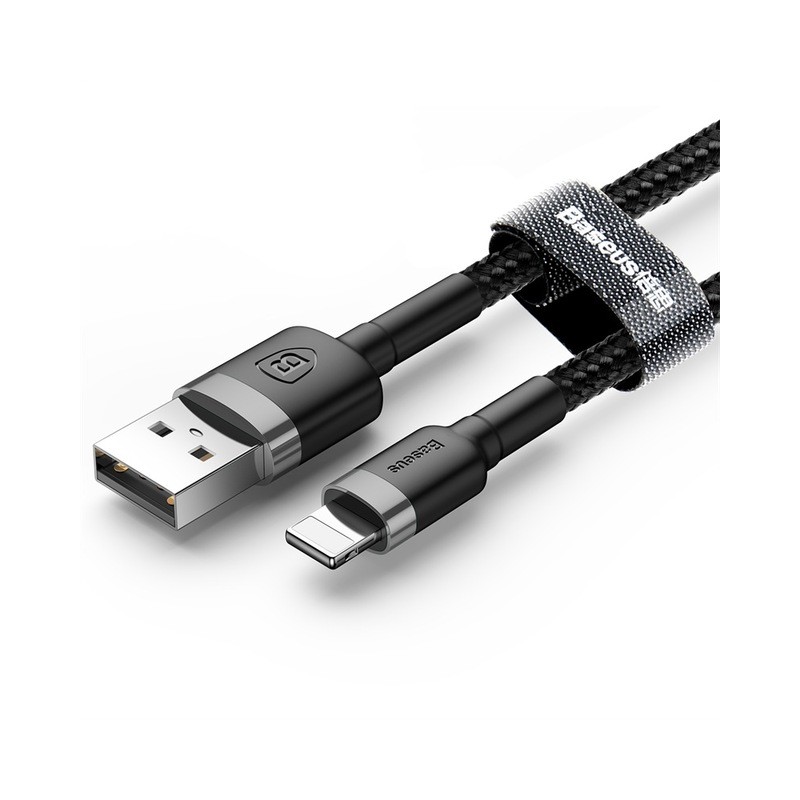 Baseus Cafule Braided Lightning Cable - 2.4A - 1.0m - Grey — Buy in Cyprus with Fast Delivery