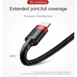 Baseus Cafule Braided Lightning Cable - 2.4A - 1.0m - Grey — Buy in Cyprus with Fast Delivery