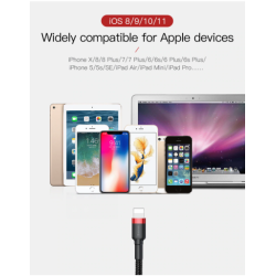 Baseus Cafule Braided Lightning Cable - 2.4A - 1.0m - Grey — Buy in Cyprus with Fast Delivery