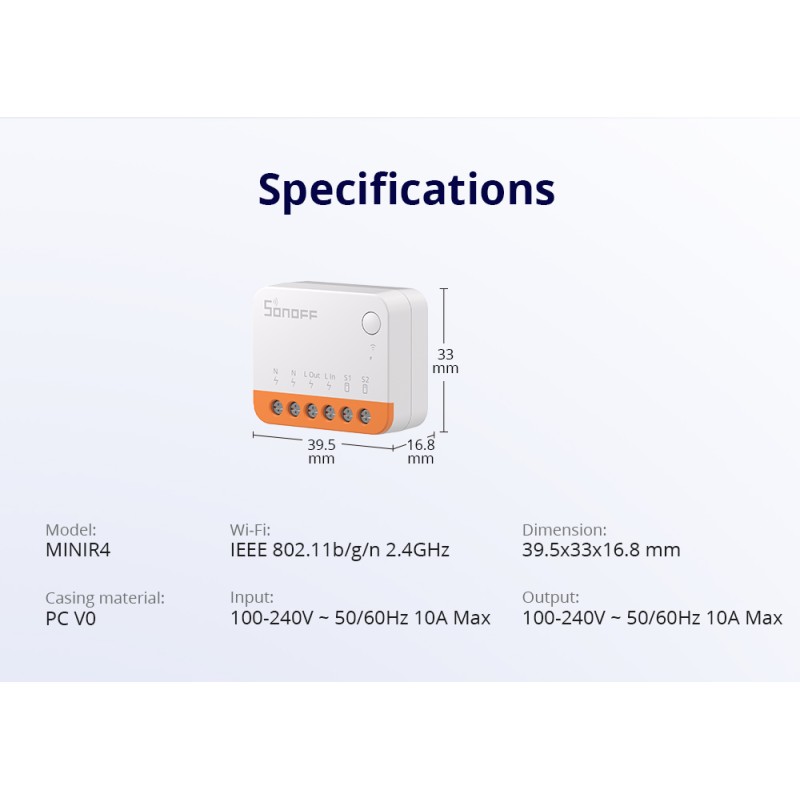Sonoff WiFi Smart Switch - MINI R4 - WiFi — Buy in Cyprus with Fast Delivery