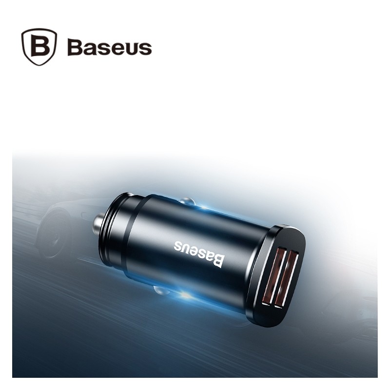 Baseus Sq Metal Dual QC3.0 30W Car Charger - CCALL-DS01 - Sq Metal Dual QC3.0 30W Car Charger