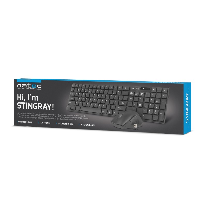 Natec Stingray Wireless Keyboard & Mouse Combo - Black — Buy in Cyprus with Fast Delivery