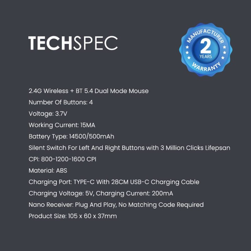 Alcatroz Mouse Wireless & BT Recharg Silent - AIRMOUSE DUO 6 - Black (2025) — Buy in Cyprus with Fast Delivery