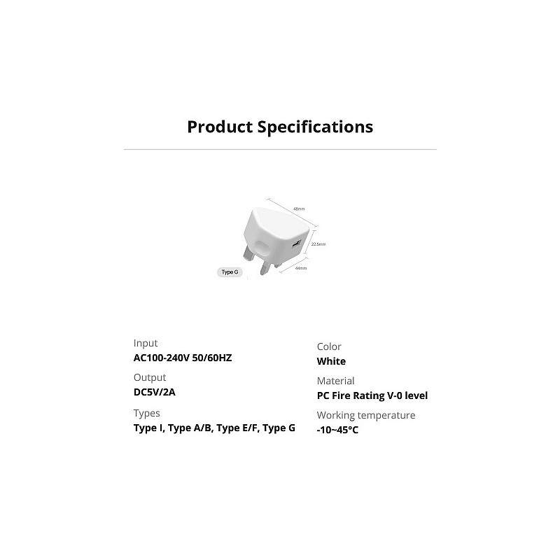 Sonoff 5V USB Power Adapter - 5V USB Power Adapter — Buy in Cyprus with Fast Delivery