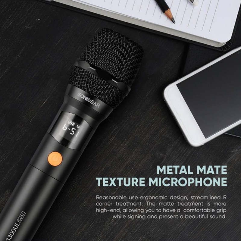 SonicGear WM3000UL Obsidian 1x Handset Wireless UHF Microphone with Rechargeable Receiver — Buy in Cyprus with Fast Delivery