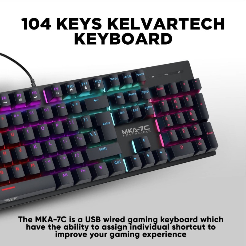 Armaggeddon MKA-7C White Mechanical Gaming Keyboard 104 Keys Clicky Blue Keys — Buy in Cyprus with Fast Delivery