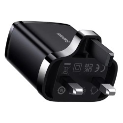 Baseus Charger Wall - 30W USB-C 2xUSB-A UK Black — Buy in Cyprus with Fast Delivery