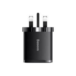 Baseus Charger Wall - 30W USB-C 2xUSB-A UK Black — Buy in Cyprus with Fast Delivery