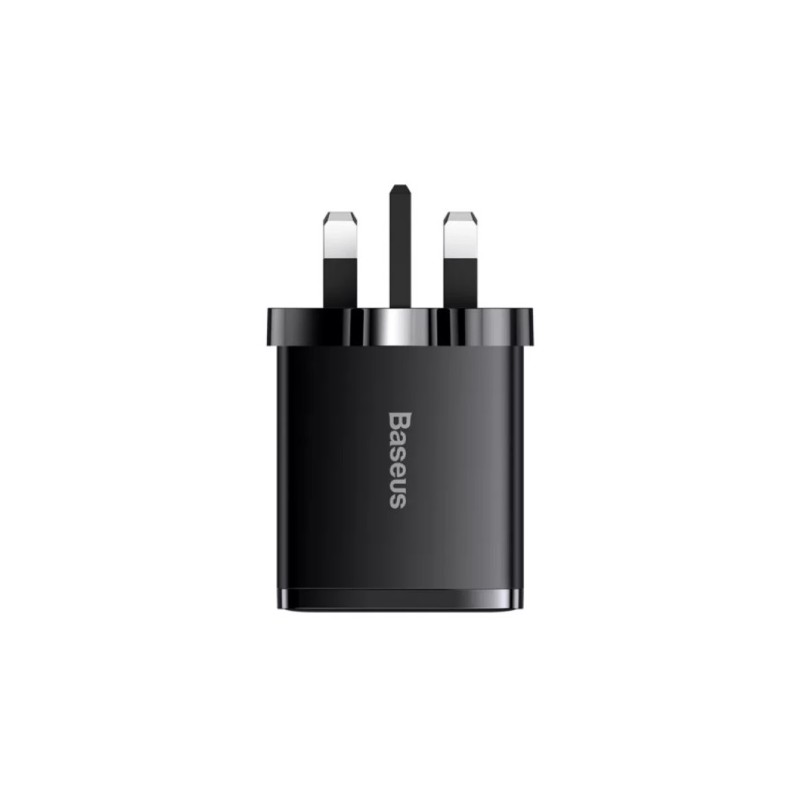 Baseus Charger Wall - 30W USB-C 2xUSB-A UK Black — Buy in Cyprus with Fast Delivery