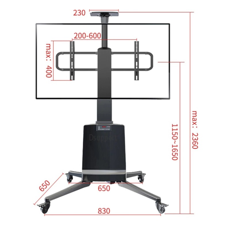 NBMounts Motorized TV Trolley - TW85 - up to 85'' & 68Kg Max Height 1.65m — Buy in Cyprus with Fast Delivery