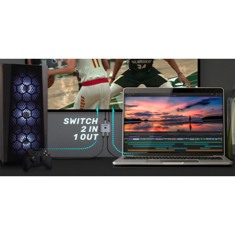 Unitek DisplayPort Switch - V1609A - 8K 1-2 — Buy in Cyprus with Fast Delivery