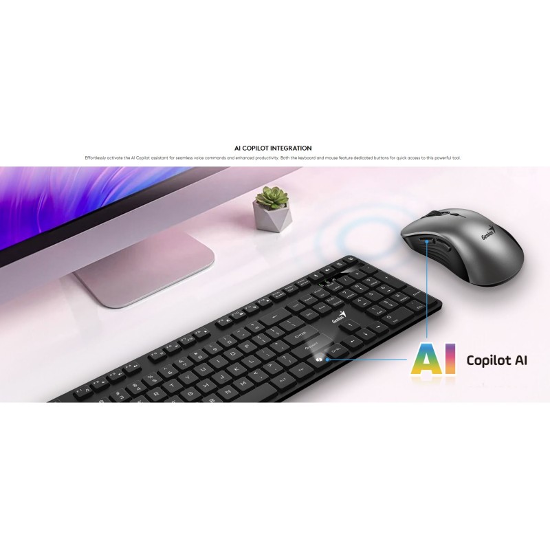 Genius Keyboard-Mouse Set - KM-8216S - Wireless AI+Voice Typing English — Buy in Cyprus with Fast Delivery