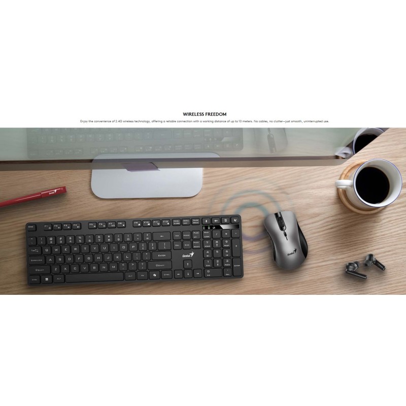 Genius Keyboard-Mouse Set - KM-8216S - Wireless AI+Voice Typing English — Buy in Cyprus with Fast Delivery